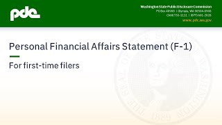 NEW Personal Financial Affairs Statement F1 For FirstTime Filers [upl. by Nedlog430]