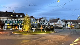 Biking from Schönenbuch to Allschwil  Switzerland Winter 4K  20240101 [upl. by Jez]