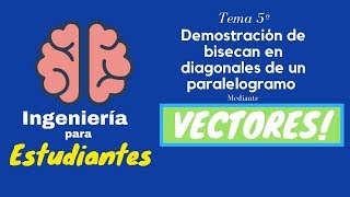 Tema 5º Demostración de bisecan en diagonales de un paralelogramo mediante vectores [upl. by Francyne359]