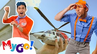 Blippi Explores a Firefighting Helicopter  Blippi  MyGo Sign Language For Kids  ASL [upl. by Jerrilyn932]