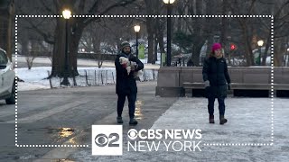 Sanitation crews already treating a snowy Central Park [upl. by Mccurdy]