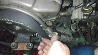 1995 Honda Civic Timing belt tightened [upl. by Arocal42]