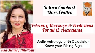 February 2024 Horoscopes Predictions for all 12 Ascendants Vedic Astrology [upl. by Mahsih]