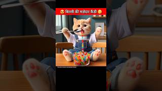 बिल्ली की मज़ेदार कैंडी 😍😋catsoftiktok​ cat​ cute​ aiart​ ai​ poorcat​ catlover​ fyp​ [upl. by Elnore]