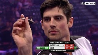 Alastair Cook v James Anderson  World Darts Championship Alexandra Palace [upl. by Linet]