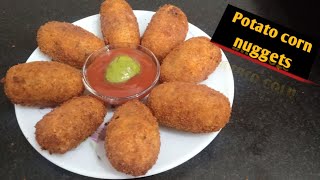 Potato corn nuggets Recipe Spicycrispypotatonuggets cornpotatonuggets recipesbykiran [upl. by Tnayrb451]