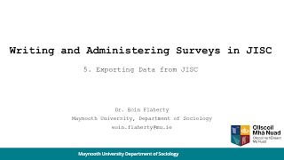 Exporting Data in JISC [upl. by Yv]