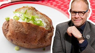 Alton Brown Makes a Perfect Baked Potato  Good Eats  Food Network [upl. by Lasala]