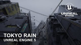 Unreal Engine 5  Tokyo Rain [upl. by Joh]