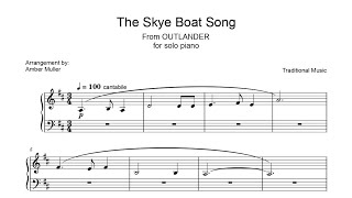 Outlander  The Skye Boat Song  Easy Piano Sheet Music [upl. by Hahsia]