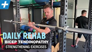 Bicep Tendinopathy Strengthening Exercises  Tim Keeley  Physio REHAB [upl. by Mal740]