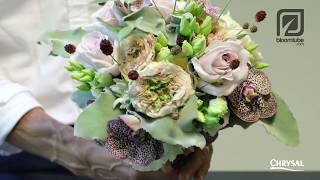 Bloomtube  How to make a bridal bouquet with rose vanda and lisianthus [upl. by Custer]