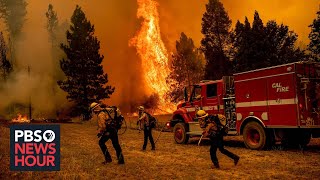 Massive California wildfire forces thousands to evacuate [upl. by Nnaeilsel]