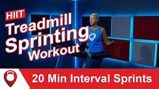 HIIT Treadmill Workout Interval Training Running 20 Min Interval Sprints [upl. by Soule777]