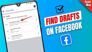 How to find drafts on facebook apps New Way [upl. by Trever]