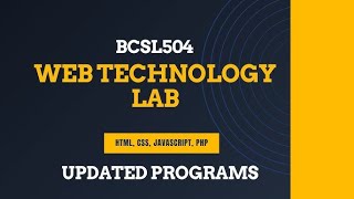 Web technology practical programs web technology lab recode [upl. by Mcferren997]