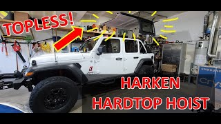 Jeep Wrangler HARKEN  Hardtop Overhead Garage Storage Hoist  Full Install Step by Step [upl. by Dranik441]