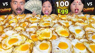 100 SUNNY SIDE UP EGGS EATING CHALLENGE  EATING 100 EGGS Mukbang Food Challenge  Eating Show [upl. by Eissim]