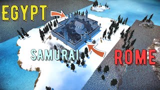 Battle For Castle Samurai Vs Egyptians Vs Romans  UEBS 2 [upl. by Oloap262]