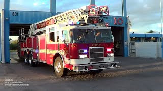 Tucson Fire Department Ladder 10 responding during sunset AZ  9222017 [upl. by Areis]