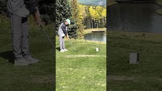 Just missed hole on one at Kananaskis golf and country MtKidd signature hole 5 [upl. by Olin]