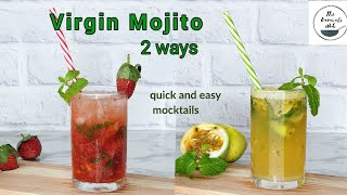 VIRGIN MOJITO RECIPE 2 WAYS no alcohol VIRGIN STRAWBERRY MOJITO  VIRGIN PASSIONFRUIT MOJITO [upl. by Henson]