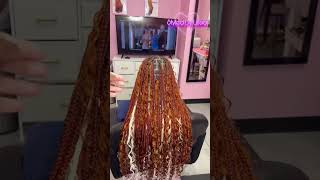 Ginger and blonde boho Knotless Braids braidhairstylesforblackwomen bohobraids [upl. by Tamas]