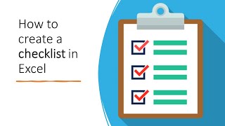 How to Create a Checklist in Microsoft Excel [upl. by Schluter]