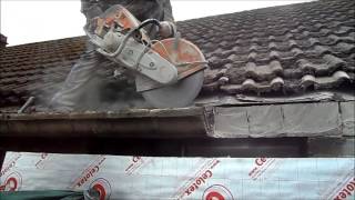 Cutting Concrete Gutters Off With a Stihl Saw [upl. by Kyre]