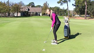 Quick Tip With LPGA Instructor Meredith Kirk Keeping The Putter Head Square [upl. by Ahsuat]