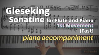 Gieseking  Sonatine for Flute and Piano 1st Mov Piano Accompaniment Fast [upl. by Novaelc]