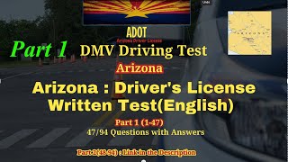 Arizona DMV Practice Test Part 1  Knowledge Test  Written Test  2024  ADOT [upl. by Allets16]