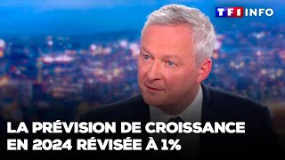 Croissance  la prévision pour 2024 révisée à 1 annonce Bruno Le Maire [upl. by Nywnorb695]