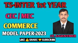 INTER 1ST YEAR COMMERCE MODEL PAPER 2023 [upl. by Ynehpets]