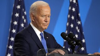 ‘Hard to watch’ Biden calls Trump his VP during NATO speech [upl. by Ahsiened987]