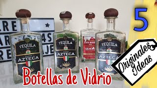 5 Ideas Originales y Fáciles de Hacer con BOTELLAS de VIDRIO  Botellas de Cristal Decoradas [upl. by Bove914]