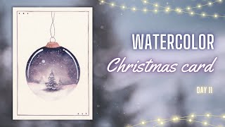 Watercolor Christmas Card  Day 11 [upl. by Zaremski]