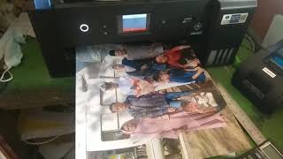 Cetak Foto A3 Laminasi Dingin Epson L14150 [upl. by Adlanor571]