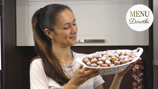 Przepis na najszybsze i najłatwiejsze mini pączki Jak zrobić pączki i się nie narobić MENU Dorotki [upl. by Nylarahs]