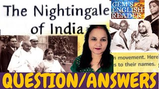 The Nightingale of India  QuestionAnswers  Exercises  Grade 4  Gems English Reader [upl. by Andie864]