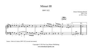 Bach  Minuet III in G Major  Suite BWV 822 [upl. by Hallsy]