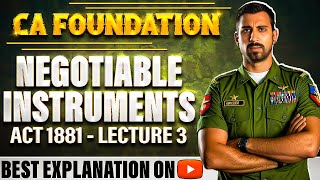 Lec 3  The Negotiable Instruments Act 1881  CA Foundation Bootcamp [upl. by Enileuqcaj293]