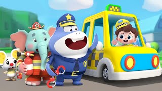 Taxi Rescue Team  Occupation Song  Jobs Song for Kids  Nursery Rhymes amp Kids Songs  BabyBus [upl. by Kcirdle]