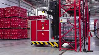 Laser Guided Vehicles system at CocaCola Femsas bottling and distribution centre developed by OCME [upl. by Dnomayd113]