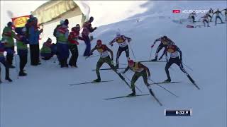 201617 combinata 5 km Seefeld Triple  Rydzek Frenzel Costa [upl. by Nylyaj]