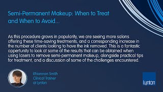 Lynton Lasers Free Webinar SemiPermanent Makeup Removal with LASER [upl. by Sirad]