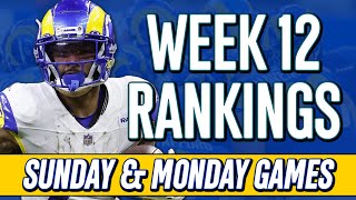 Week 12 Rankings  All Positions amp All Games  2023 Fantasy Football Advice [upl. by Ahsir]