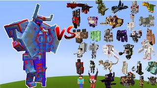 MecaFerrous Wroughtnaut is OP  vs All Minecraft Bosses  Minecraft Mob Battle [upl. by Abey]