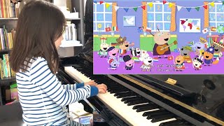 Play Piano and Sing Peppa Pig Song  Peace and Harmony  6岁小朋友弹唱小猪佩奇里的歌曲  1 [upl. by Dachy]