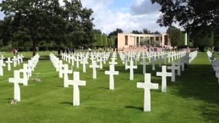 Normandy  American Cemetery  Bells Playing Nation Anthem [upl. by Ditmore617]